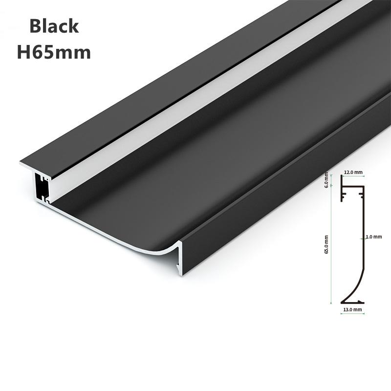 0.5m/1m H40/50/65mm LED Baseboard Bar Light Aluminium Profile Channel Metal Wall LED Skirting for Corridor Strip Linear Lamp