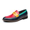 New Shoes for Men Patent Leather Casual Shoes Pointed Toe Patchwork Colors Business Leisure Dress Shoes