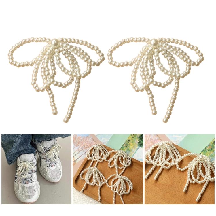 Pearl Bows Shaped Shoe Clip for Keychain Earrings Neckalce Jewelry Making Tool