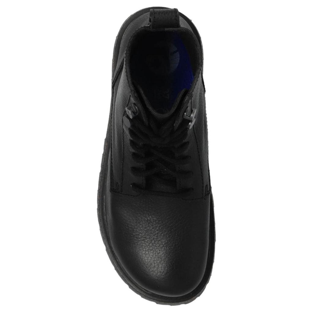 Birkenstock Leather Comfortable Short Combat Boots 3.5cm Women's Black 1028510