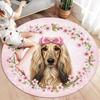 Bow tie puppy Round Area Rug,Carpet Rug for Living Room Bedroom Sofa Playroom Decor,Non slip Floor Mat