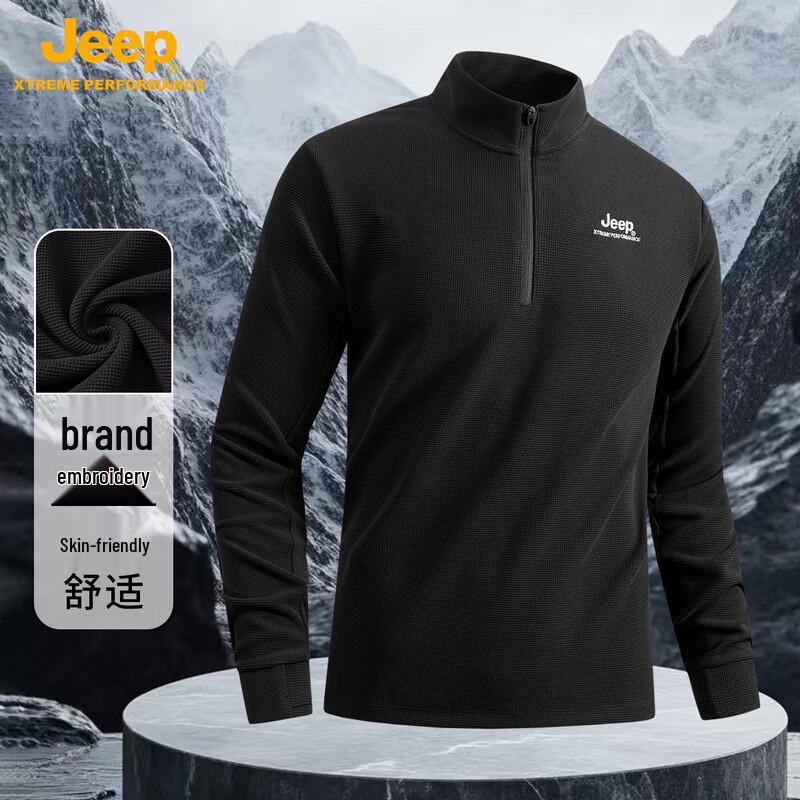 

JEEP Men s Half-Zip Long Sleeve T-Shirt 3XL