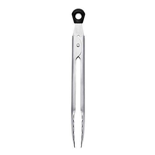 OXO Stainless Steel Mini Tongs, Gray, with Lock, Dishwasher Safe