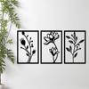 Pre-Laminated Pine Wood Flower Wall Art | Laser Cut Precision | For Home Décor | For Gifting (Set of 3)