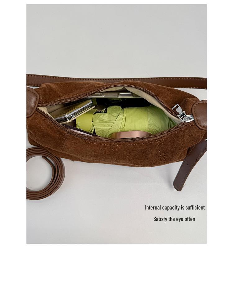 Women's Suede Shoulder Bag: Versatile, Fashionable Crossbody & Underarm Design