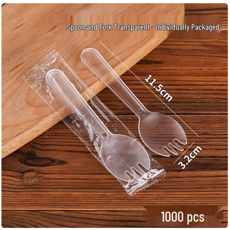 St. Byles Thickened Individually Wrapped Disposable Plastic Fork & Spoon Set