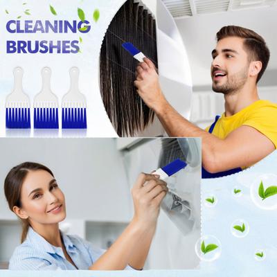 3/6 Pezzi Spazzola per Pulizia Condensatore Condizionatore d'Aria con Manico Ergonomico Portatile Multiuso Spazzola per Pulizia Bobina Frigorifero