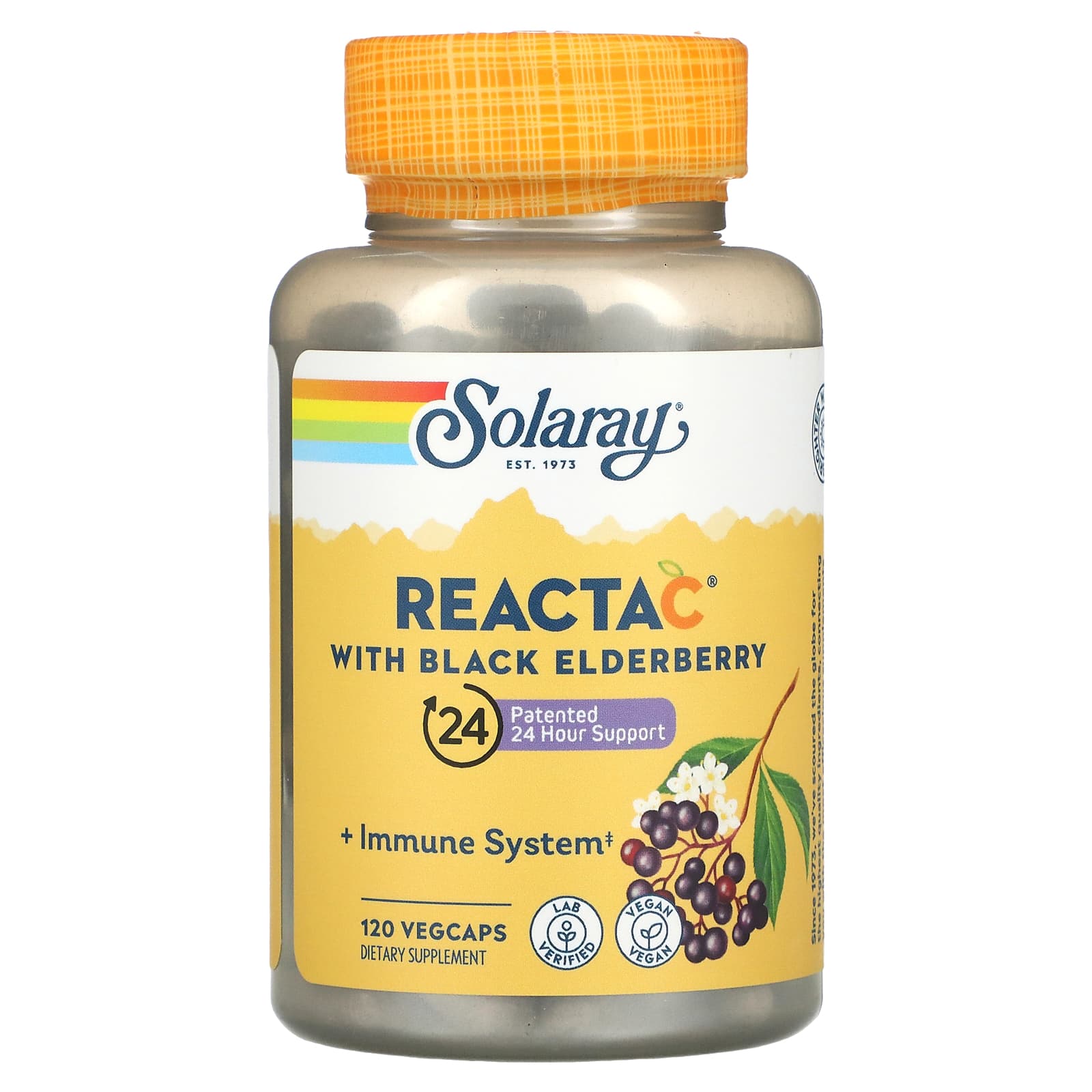 

Solaray, Reacta-C + Elderberry, 120 Veggie Capsules