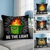 Be The Light Cushion Cover Breathable Organic Short Plush Cushion Covers Machine Washable Wrinkle-Resistant Soft Durable