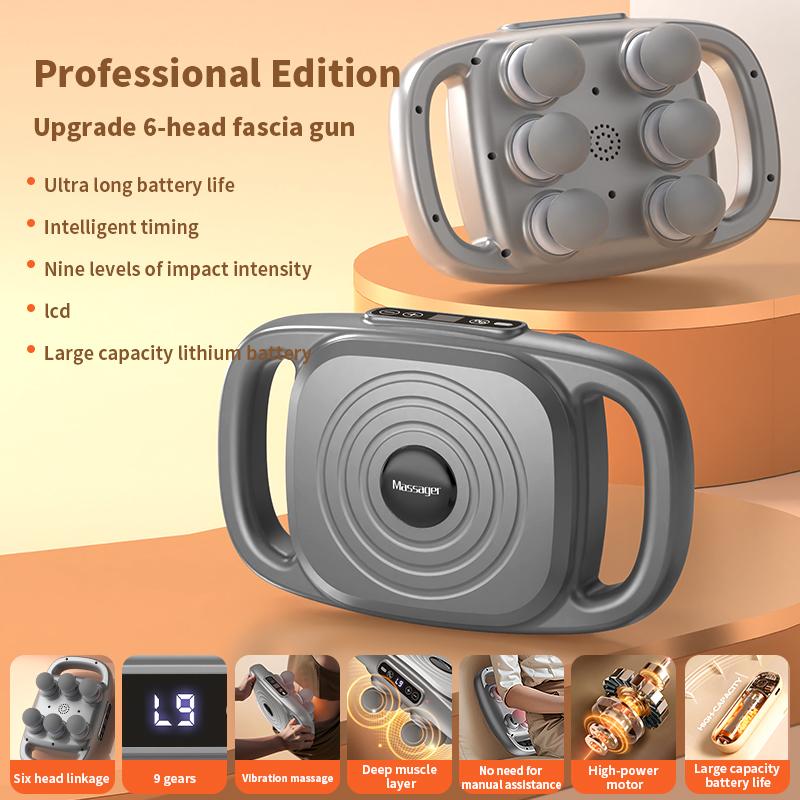 High Frequency Massage Gun Electric Massager Muscle Relaxation With 8 Heads For Body Fitness Fascia Gun