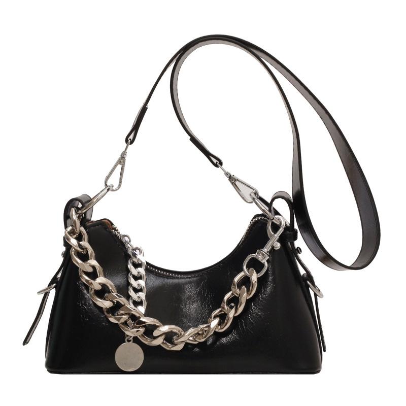 

Премиальная маленькая сумка весна и лето новый тренд городская простая мода на одно плечо через плечо сумка подмышку чёрный