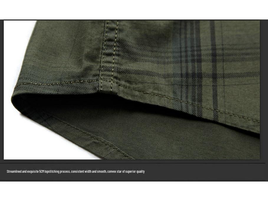 Cămașă de bumbac cu carouri largă pentru bărbați mărime plus 2024 - Casual și ușoară