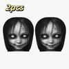 2pcs Vivid Printed Patterns Seat Headrest Protectors Auto Interior Decoration Cover  Year Round Use