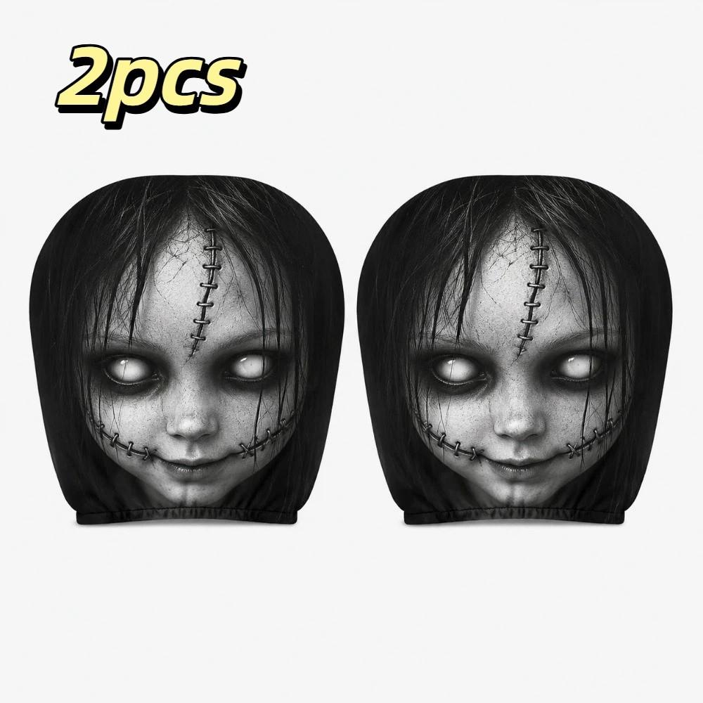 2pcs Vivid Printed Patterns Seat Headrest Protectors Auto Interior Decoration Cover Year Round Use