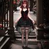 Halloween Court Duchess Diablo Gothic CO Uniform Cosplay Vampire Demon Witch Lace Dress