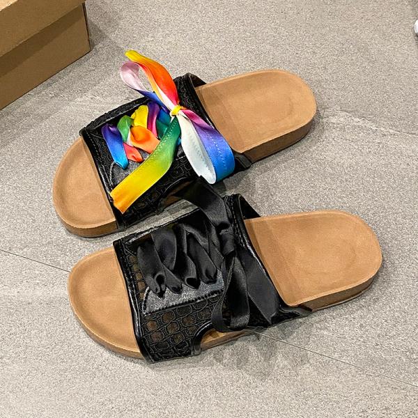 Fashion Shoes Slippers Soft Slipers Women Slides Shale Female Beach Butterfly-Knot Comfort 2025 Summer Sabot Flat Butterfly-knot Casual