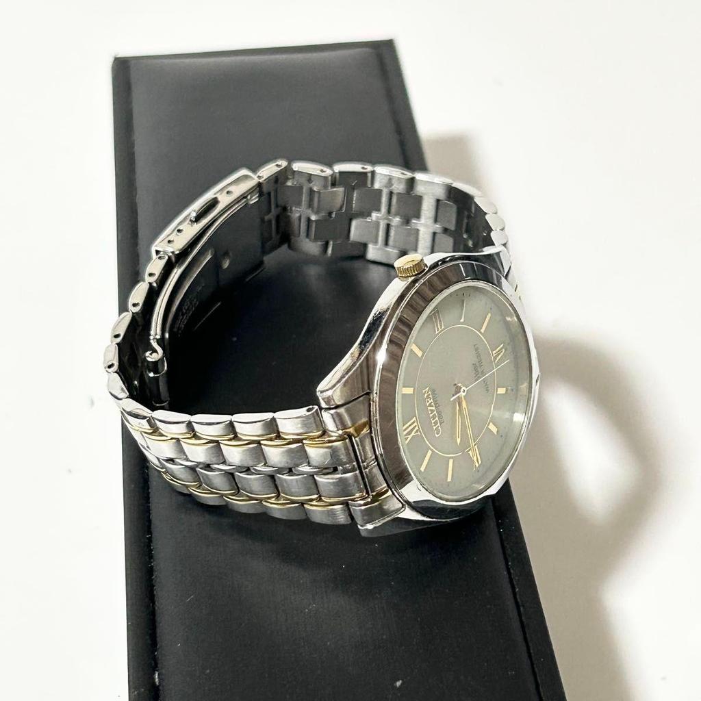 Used CITIZEN Citizen Eco Drive Men's Watch Solar E030-L20646 Beige Dial Silver Gold
