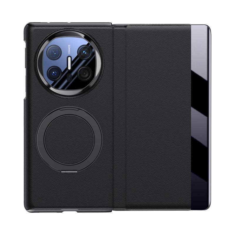 Suitable for Huawei matex6 mobile phone case, smart window x5 collector's edition rotating magnetic suction bracket, double central axis prime leat