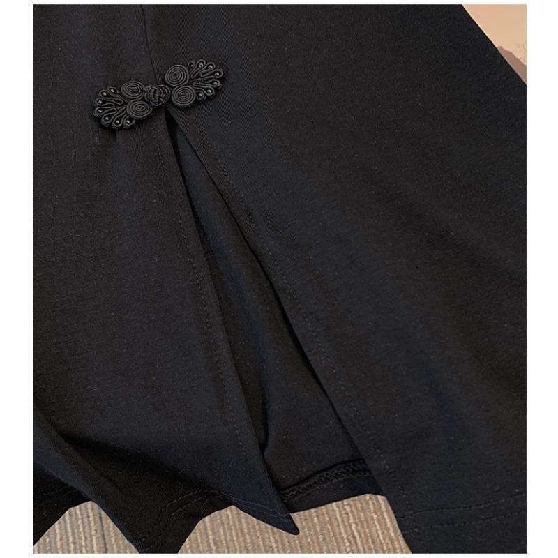 Plus Size Women's T-shirt Vintage Long T-shirt Short Sleeve Tops Summer