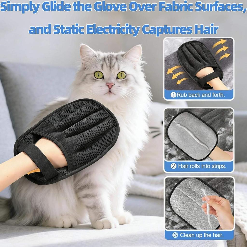 Portable Washable Pet Hair Remover Gloves Reusable Clothes Furniture Dog Cat Hair Removal Glove Pet Cleaning Accessories