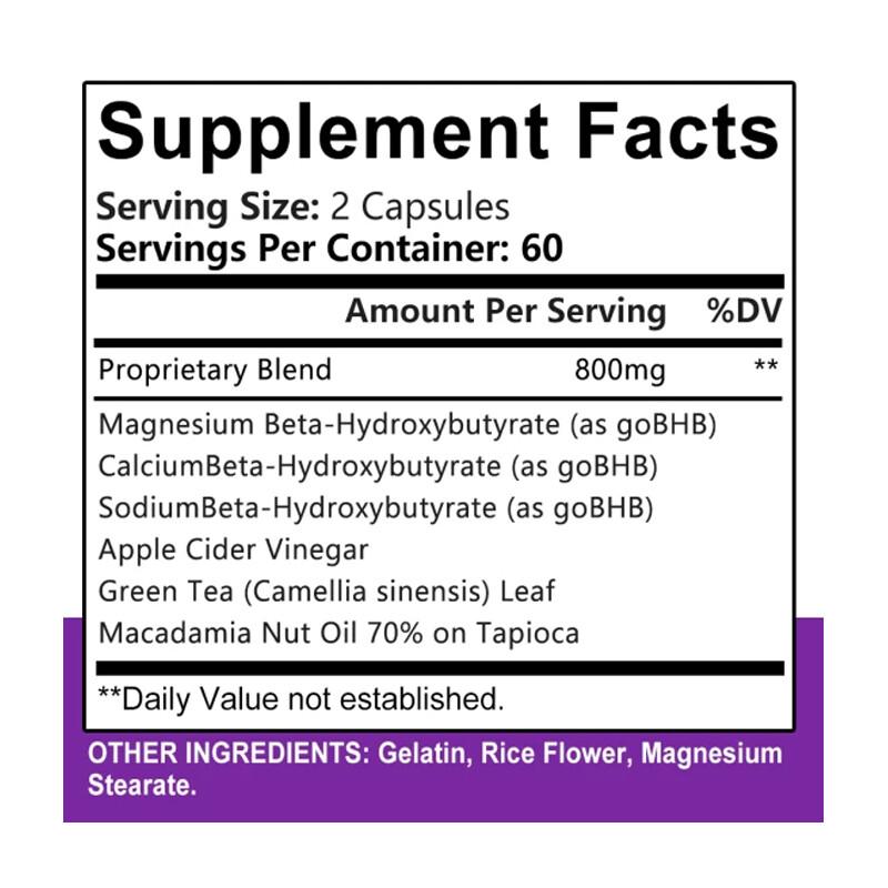 Keto ACV Dietary Supplement, With Green Tea Leaf, 120 Capsules Per Bottle