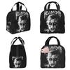 Schwarze Metall-Stiftkopf-Grafik Isolierte Lunchtasche für Damen Büro-Kühler Thermische Lebensmittelbox Tragbare Lunchboxen Behälter