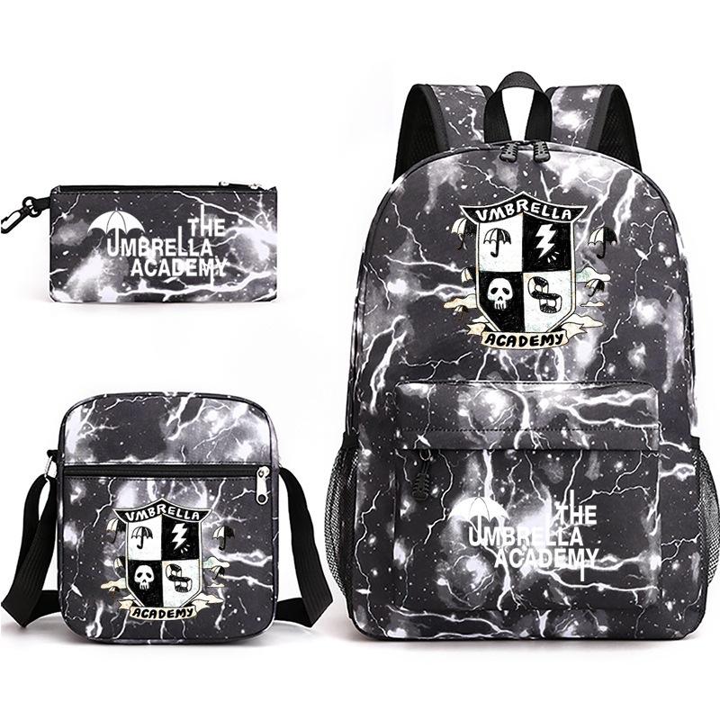 School Season Theumbrellaacademy School Bag 3-Piece Pencil Case + Shoulder Bag + Backpack