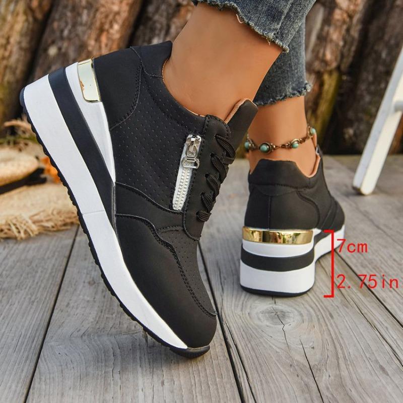 Large size platform sports casual women's shoes fashion lace-up single shoes fashion sports shoes