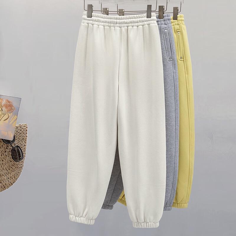 Sishe Women's Fleece-Lined Drawstring Casual Pants