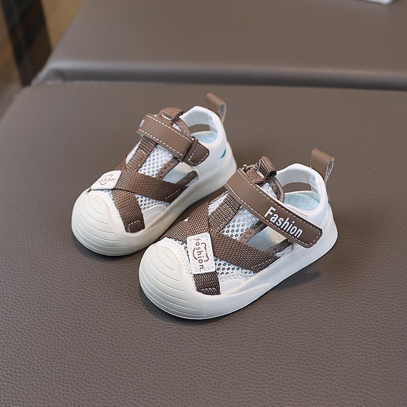 Unisex Baby Soft Sole Closed Toe Protective First Walker Mesh Sandals