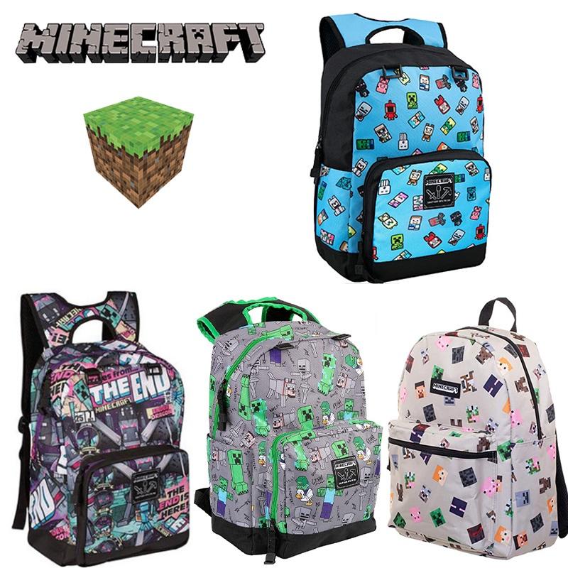 Minecraft Theme Oxford School Bag Large Capacity Travel Bag Kid Gift