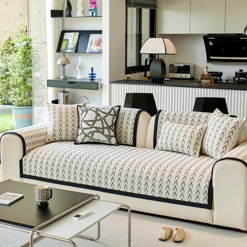 Chenier Sofa Cushion Universal In All Seasons  New Straight Row Sofa Seat Cushion Non-Slip Fixed Cover Cloth Towel Cover
