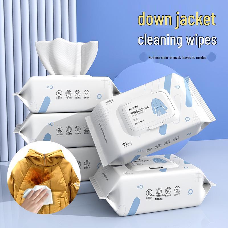 Čisticí ubrousky na skvrny na péřové bundě - Přenosné, Bez praní, Jednorázové, Individuálně balené čističe oděvů