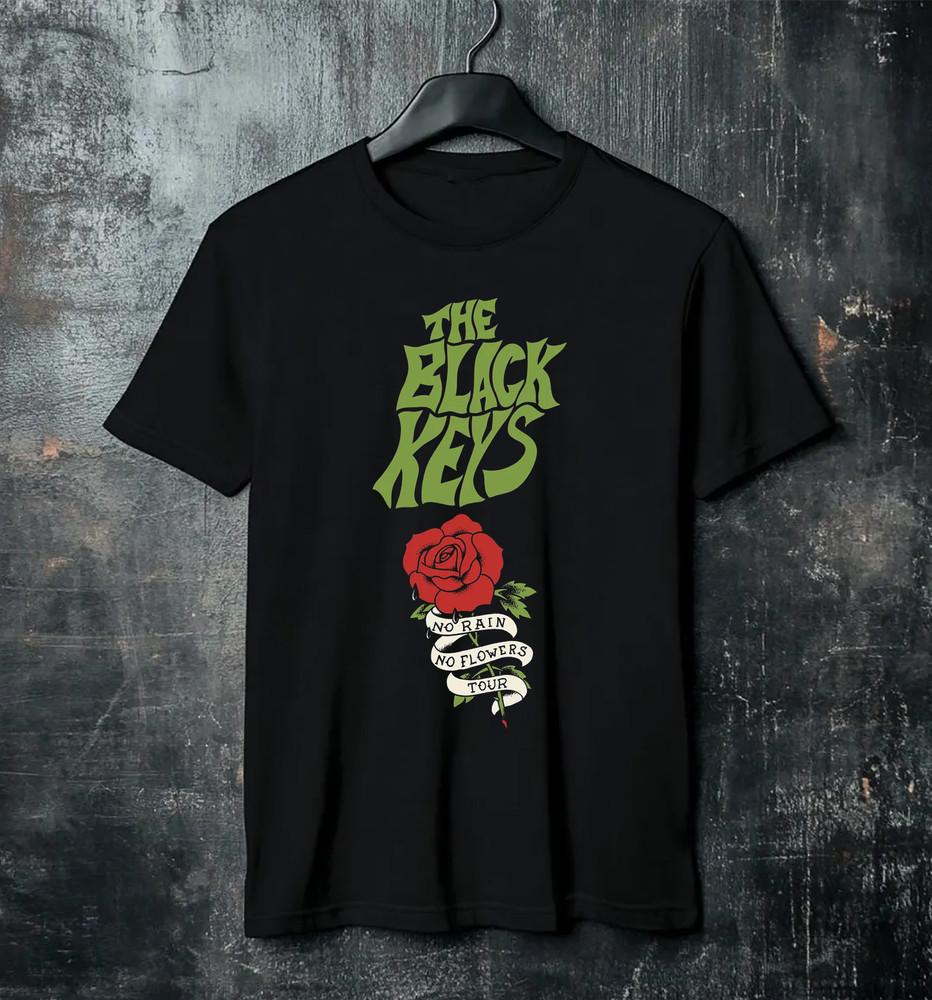 Rare The Black Keys No Rain No Flowers Tour Dates T Shirt Black All Size AR1372 Unisex T-Shirt S