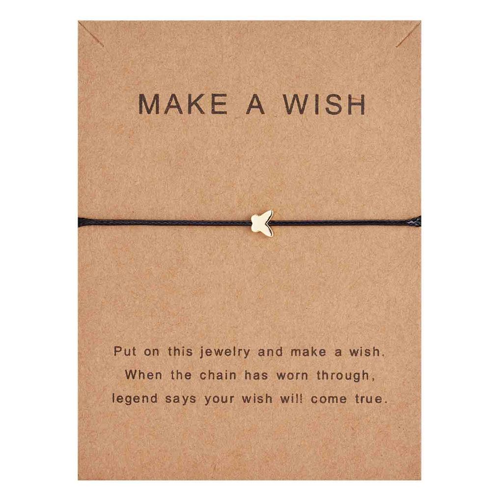 Make a Wish Crown Five-stars Cross Heart Woven Paper Card Bracelet Adjustable Lucky Red String Bracelets Femme Jewelry