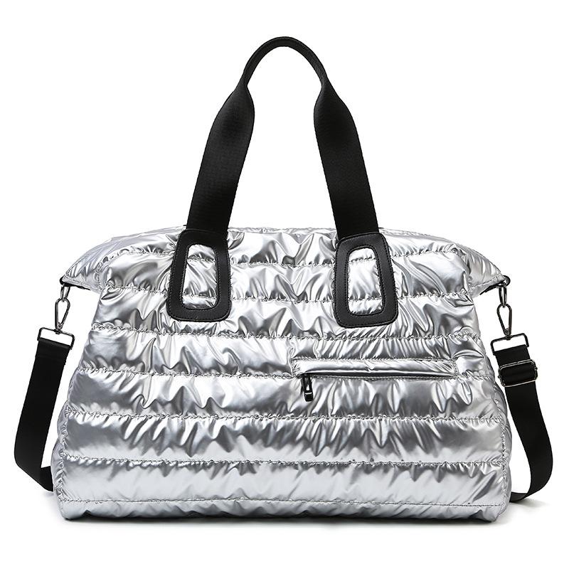 

Fitness Travel Business Travel Storage Bag Large Capacity Fashion Short Trip Bag Fashion Trend Swimming Training Sports Bag серебряный серый