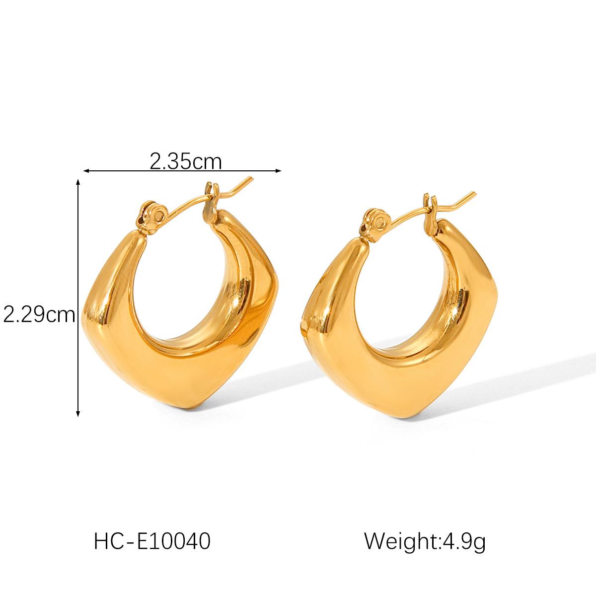 

Trendy style stainless steel earrings for women, fashionable versatile non-fading titanium steel vacuum plating золотой