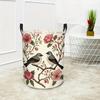 1pc, Vintage Bird And Floral Pattern Round Laundry Basket Storage Basket for Clothes And Miscellaneous Items Organizer for Bathroom And Room Use Conve