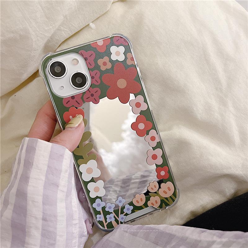 Zhitai iPhone 14 Pro/16 & Huawei P60/Honor 90 Flower Mirror Phone Case