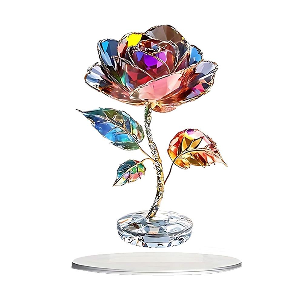 

Акриловый кристалл розы цветок романтическое украшение рабочего стола новый подарок на День святого Валентина для девушки