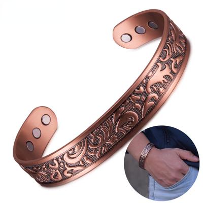 Βραχιόλι Ikuinen Pure Copper Μαγνητικό Ανδρικό Βραχιόλι Ρυθμιζόμενο πλάτους 15mm Vintage Βραχιόλι Αρθρίτιδας Μαγνητική Θεραπεία Ενεργειακό Βραχιόλι για Γυναικεία Ανδρικά