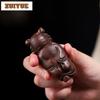 Antique Purple Clay Tea Pet Ornaments Boutique Can Raise Tiger Figure Decoration Desktop Lucky Decor Handmade Teaset Accessories