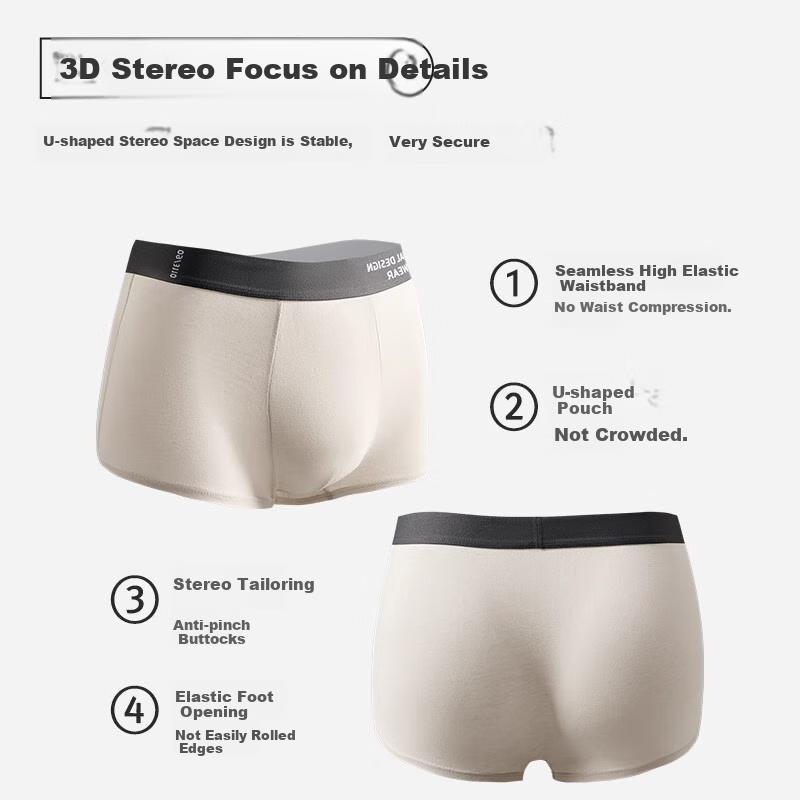 XUEXIMAN Men's Underwear, Pure Cotton Antibacterial Shorts, Loose-Fitting Boxer Briefs for Me