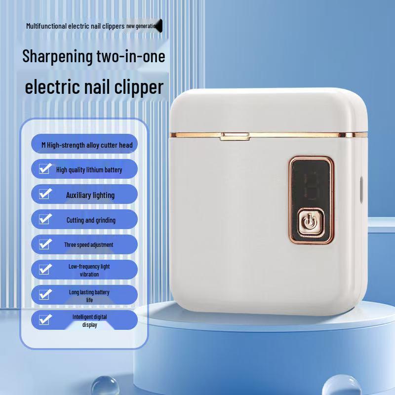 

Электрическая машинка для стрижки ногтей и триммер для маникюра с защитой от защемления для взрослых, младенцев и детей - Автоматическая пилка для ногтей. белый