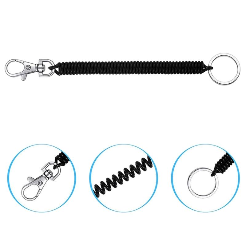 Stretchy Spirals Keyring, Retractable Keychains Coil Spring Keychains Nickelplate Key Hook Color Keychains for Backpacks