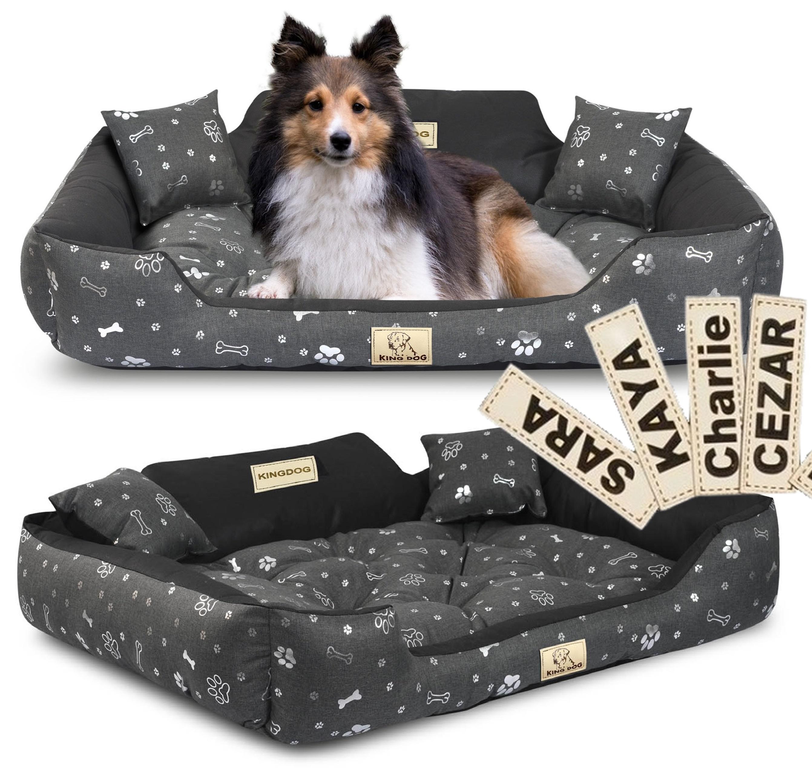 KINGDOG Hundebett, wasserdicht und langlebig, ML XL, 3 Farben! M silber grau
