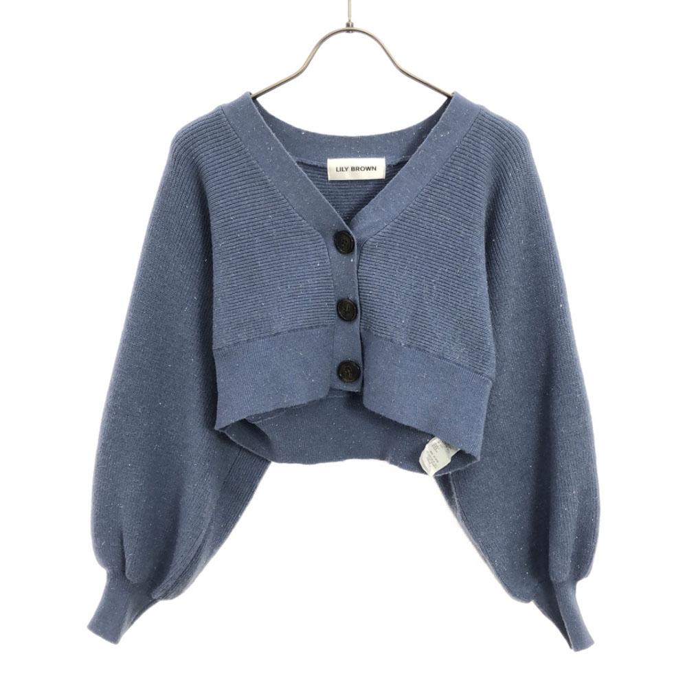 

Lily Brown Long sleeve Lame knit cardigan FREE Short length LFKB235902 Women Used
