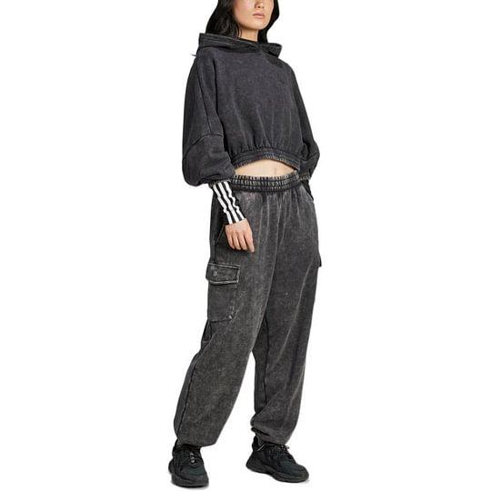 Adidas Originals CROP HOODIE Sweatshirt Women's Black JJ0333