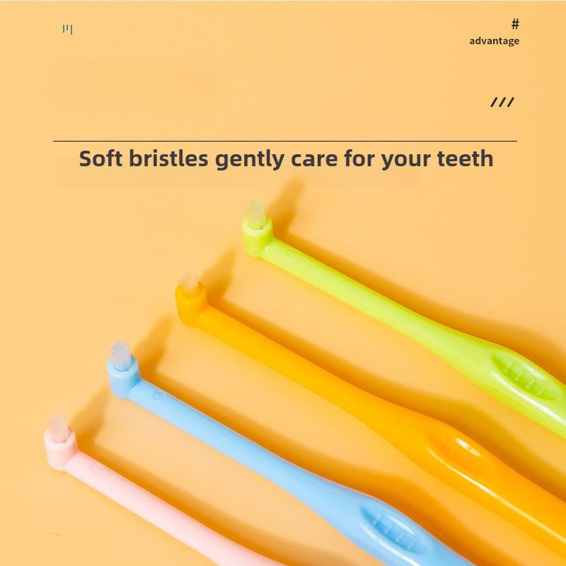 A Set of Two Soft-Bristled Toothbrushes for Cleaning Between Teeth.