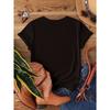 Europese maten Rozenprint Ronde Hals T-shirt, Casual Top met Korte Mouwen Voor Lente & Zomer, Dameskleding